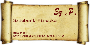 Sziebert Piroska névjegykártya